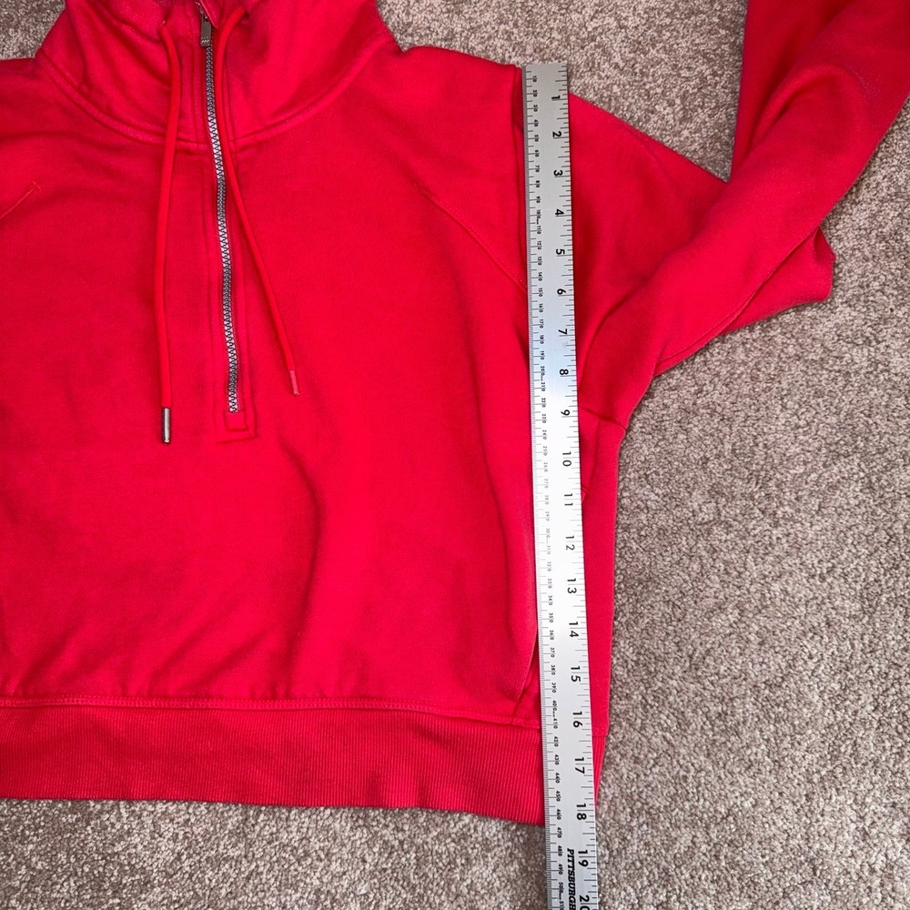 Target Brand Women's Bright Red Long Sleeve Quarter-Zip Pullover Sweatshirt - M - Picture 5 of 11